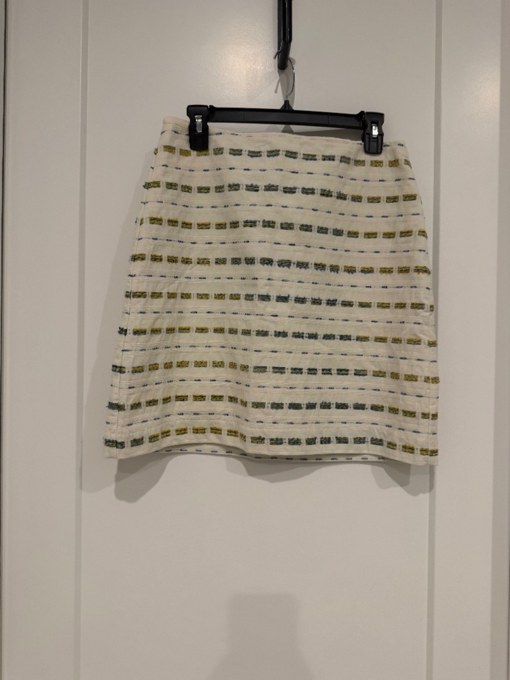 Loft Skirt Lined Size 8 Cream and Blue